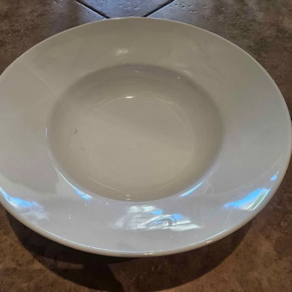 14" Italian White Ceramic Salad Bowl Bowl